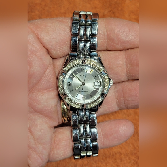 Guess Waterpro Silver-Tone Rhinestone Watch - Picture 1 of 6